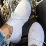 Women Breathable Sneakers Lace Up Casual Socks Style Flats Spring Shoes - Image 5