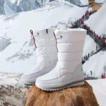 Men and Women Winter Snow Boots Fleece Lined Waterproof Non-Slip Shoes - Image 2