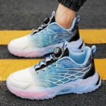 Men Breathable Sports Shoes Lightweight Woven Running and Training Sneakers - Image 5