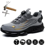 Men Safety Shoes Rotating Button Anti Smash Anti Puncture Work Boots - Image 3