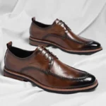 Men Oxford Shoes Casual Business Dress Flats Classic Leather Derby Shoes