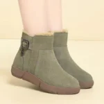 Women Winter Suede Snow Boots Plush Collar Platform Cotton Shoes