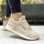 Women Vulcanized Sneakers Lace Up Comfortable Plus Size Casual Shoes - Image 3